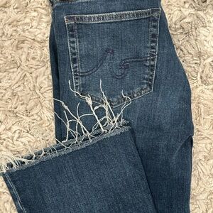 AG Farrah Raw Hem Crop Bootcut Jeans